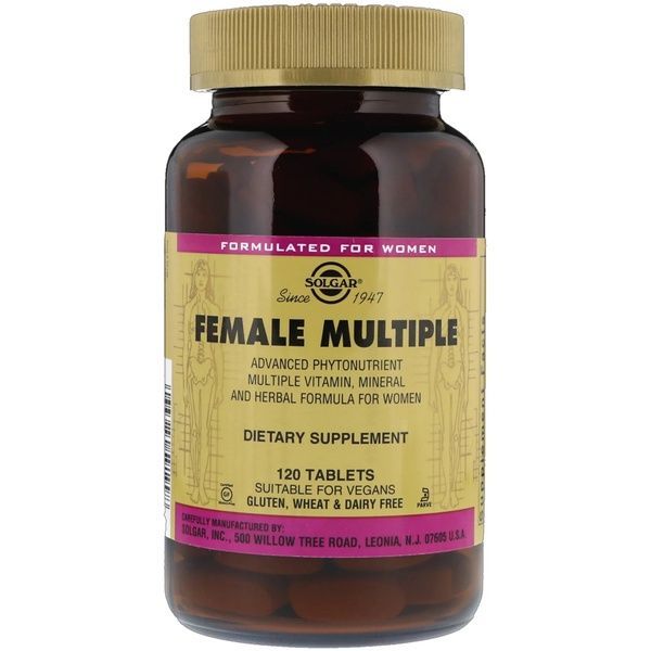 Мультивитамины для Женщин, Female Multiple, Solgar, 120 таблеток,  Solgar фото