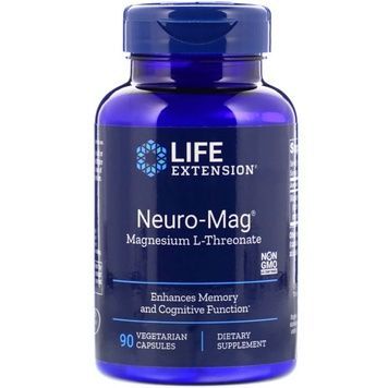 УЦІНКА Магній L-треонат, Magnesium L-Threonate, Neuro-Mag, Life Extension, 90 капсул у рослинній оболонці (вм'ятини),  Life Extension фото
