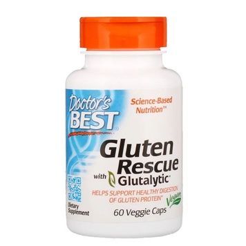Ферменты для Переваривания Глютена, Gluten Rescue, Doctor's Best, 60 капсул,  Doctor's Best фото