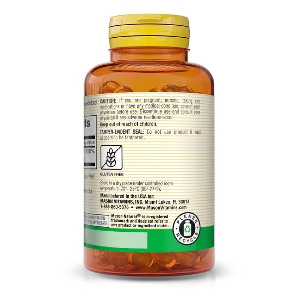 Витамин Е 180мг, Vitamin E 400 IU, Mason Natural, 100 гелевых капсул,  Mason Natural фото