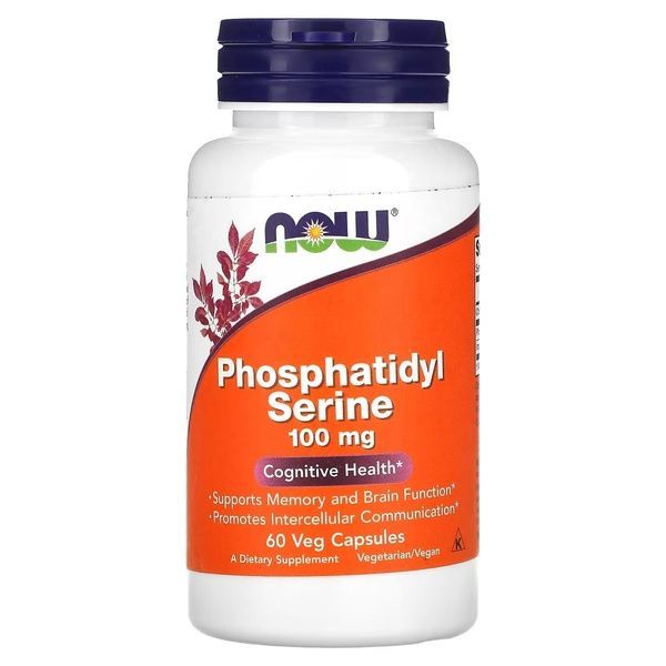 Фосфатидилсерин, 100 мг, Phosphatidyl Serine, Now Foods, 60 вегетарианских капсул,  Now Foods фото