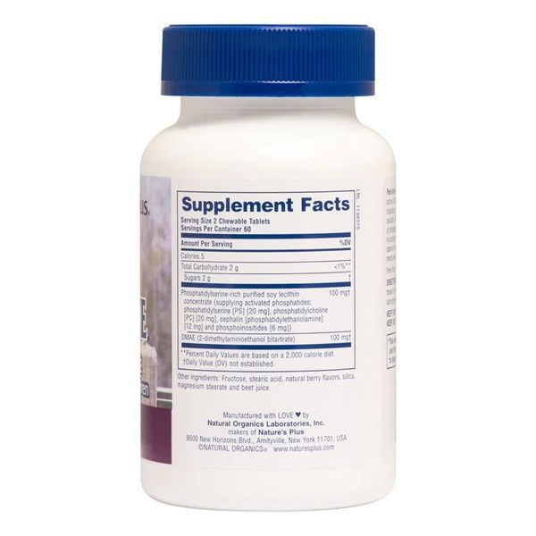 Добавка для Активных Детей (Фосфатидилсерин и DMAE), Natures Plus, 120 Жевательных Таблеток,  Natures Plus фото