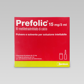 Ін'єкційний препарат Prefolic №6 (джерело фолієвої кислоти), Zambon, 1 шт.15мг/3мл Zambon фото