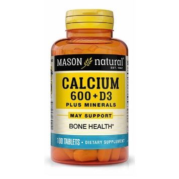 Кальций 600 мг + витамин D3 с минералами, Calcium 600 mg + Vitamin D3 Plus Minerals, Mason Natural, 100 таблеток,  Mason Natural фото