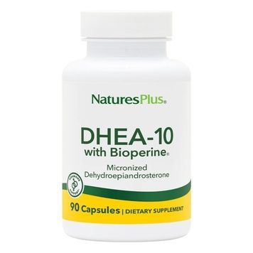 Дегидроэпиандростерон с биоперином, 10 мг, DHEA-10 With Bioperine, Natures Plus, 90 Вегетарианских Капсул,  Natures Plus фото