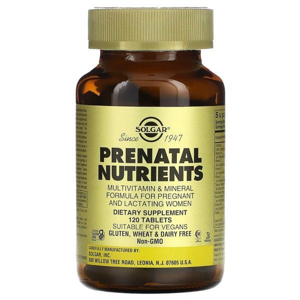 Мультивітаміни для Вагітних, Prenatal Nutrients, Solgar, 120 таблеток,  Solgar фото