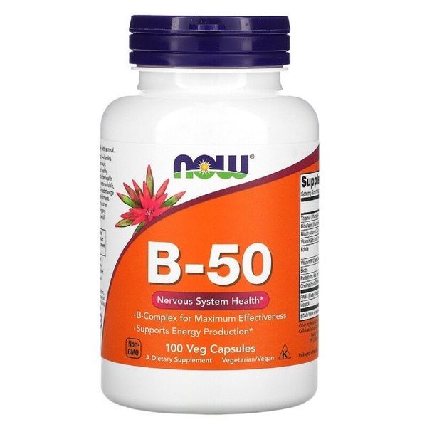 УЦІНКА B-Комплекс 50, Now Foods, 100 вегетаріанських капсул (м'ята банка),  Now Foods фото