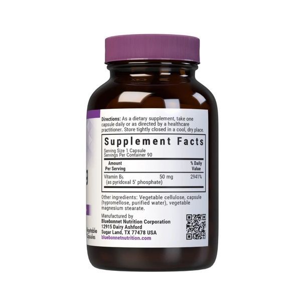 P-5-P (пиридоксальфосфат) 50мг, Bluebonnet Nutrition, 90 вегетарианских капсул,  Bluebonnet Nutrition фото
