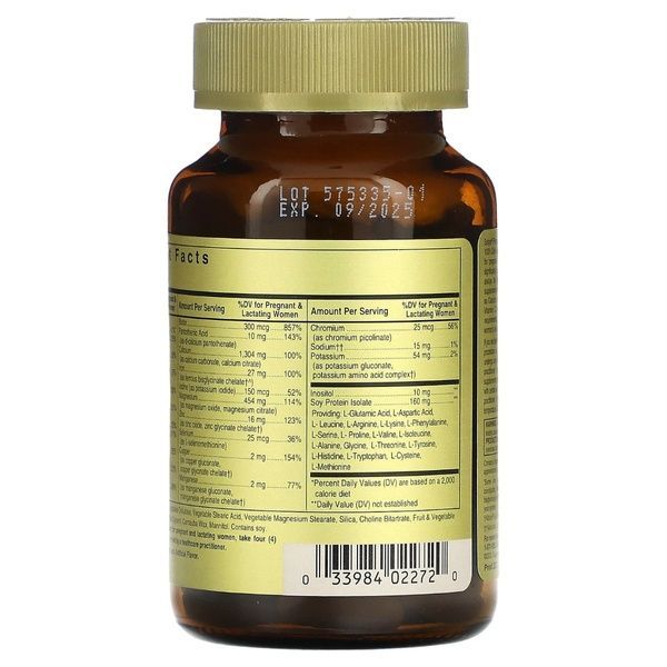 Мультивітаміни для Вагітних, Prenatal Nutrients, Solgar, 120 таблеток,  Solgar фото