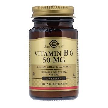 Витамин В6, 50 мг, Vitamin B6, Solgar, 100 таблеток,  Solgar фото