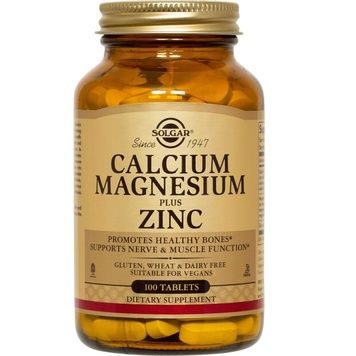 Кальцій Магній і Цинк, Calcium Magnesium Plus Zinc. Solgar, 100 таблеток,  Solgar фото
