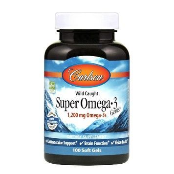 Супер Омега-3, 1200 мг, Super Omega-3, Carlson, 100 желатиновых капсул,  Carlson фото