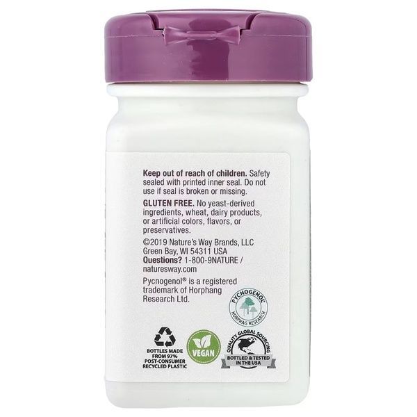 Пикногенол, Экстракт Сосновой Коры, Pycnogenol, Pine Bark Extract, Nature's Way, 50 мг, 30 Таблеток,  Nature's Way фото