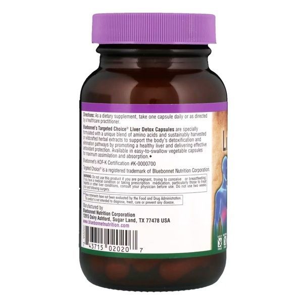 Комплекс для Детоксикации Печени, Liver Detox, Targeted Choice, Bluebonnet Nutrition, 30 вегетарианских капсул,  Bluebonnet Nutrition фото
