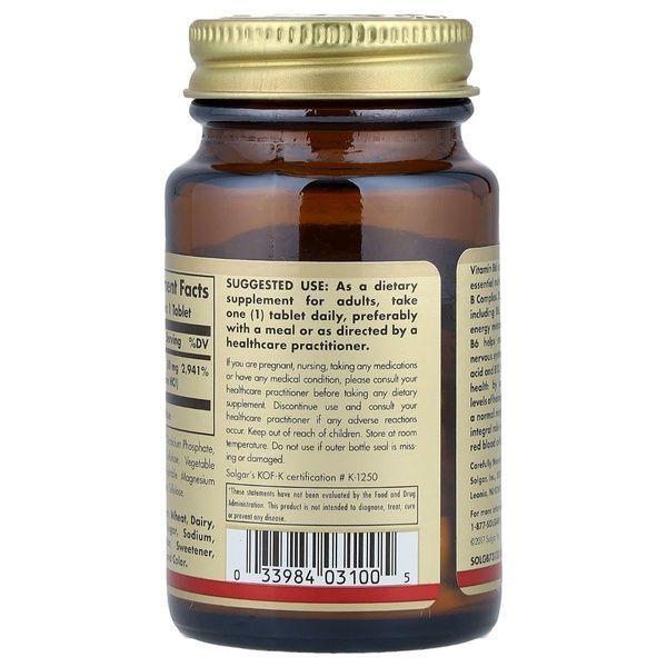 Витамин В6, 50 мг, Vitamin B6, Solgar, 100 таблеток,  Solgar фото