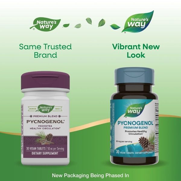 Пикногенол, Экстракт Сосновой Коры, Pycnogenol, Pine Bark Extract, Nature's Way, 50 мг, 30 Таблеток,  Nature's Way фото