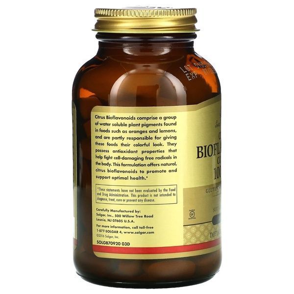 Цитрусові Біофлавоноїди, Citrus Bioflavonoids Complex, 1000 мг, 100 таблеток,  Solgar фото