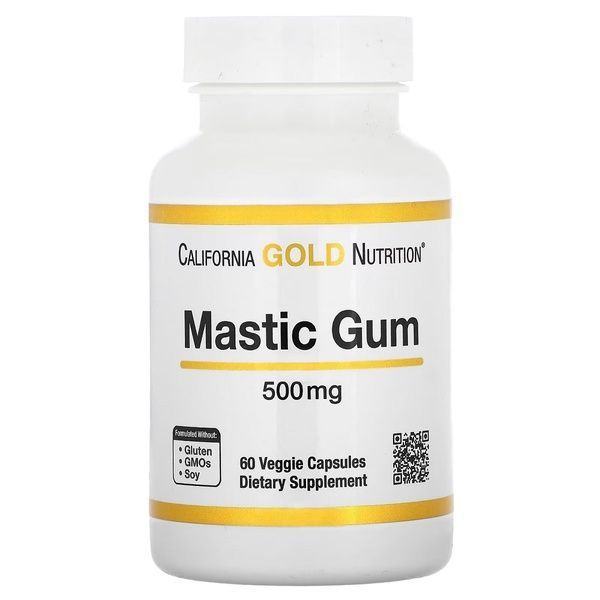 Мастиковая смола, 500 мг, Mastic Gum, California Gold Nutrition, 60 вегетарианских капсул,  California Gold Nutrition фото
