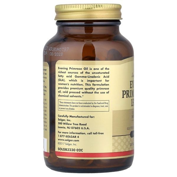 Масло Примулы Вечерней 1300 мг, Evening Primrose Oil, Solgar, 60 желатиновых капсул,  Solgar фото