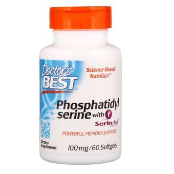 Фосфатидилсерин, Phosphatidylserine with SerinAid, Doctor's Best, 100 мг, 60 желатинових капсул,  Doctor's Best фото