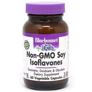 Соевые Изофлавоны, Non-GMO Soy Isoflavones, Bluebonnet Nutrition, 60 вегетарианских капсул,  Bluebonnet Nutrition фото
