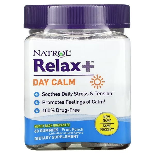 Розслаблення та спокій, смак фруктів, Relax+, Day Calm, Natrol, 60 жувальних цукерок,  Natrol фото