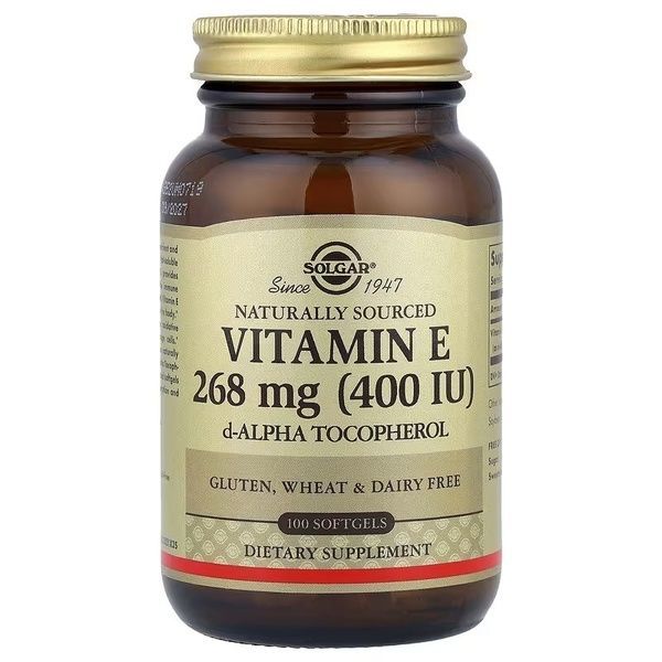 Витамин Е, 268 мг (400 МЕ), Vitamin E, Solgar, 100 гелевых капсул,  Solgar фото