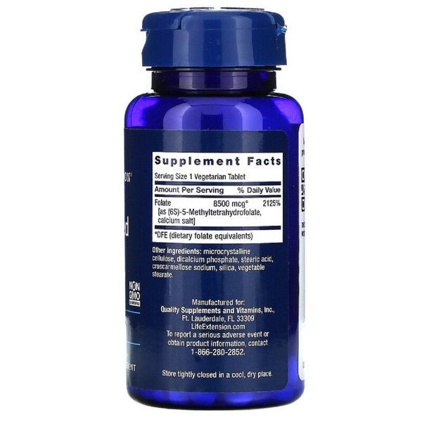 Високоактивний оптимізований фолат, 8500 мкг, High Potency Optimized Folate, Life Extension, 30 таблеток,  Life Extension фото