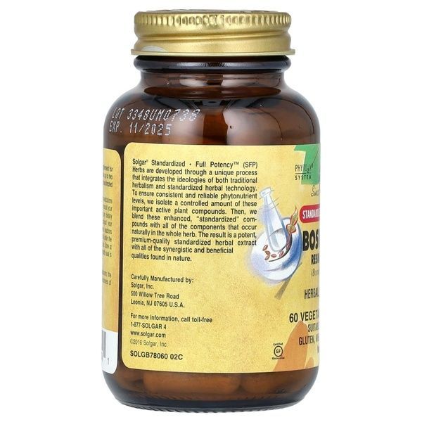 Босвелія Екстракт, Boswellia Resin Extract, Solgar, 60 вегетаріанських капсул,  Solgar фото