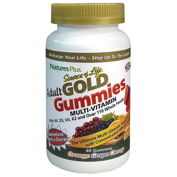 Мультивитамины для Взрослых, Вкус Апельсина Винограда и Вишни, Source of Life Gold, Natures Plus, 60 жевательных таблеток,  Natures Plus фото