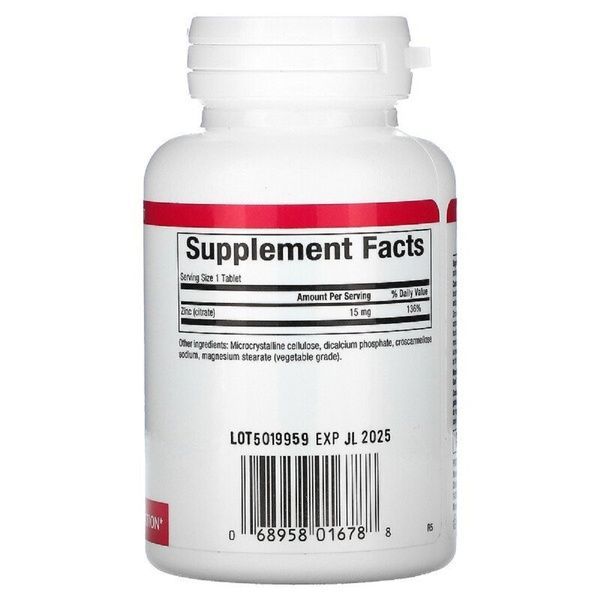 Цитрат цинку, Zinc Citrate, Natural Factors, 15 мг, 90 таблеток,  Natural Factors фото