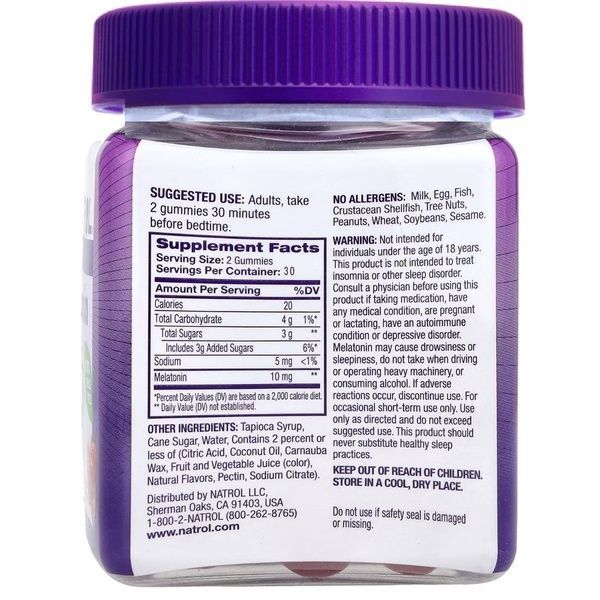 Мелатонін, 10 мг, смак полуниці, Melatonin, Natrol, 60 жувальних цукерок,  Natrol фото