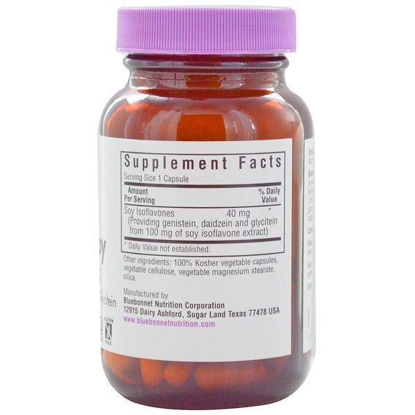Соевые Изофлавоны, Non-GMO Soy Isoflavones, Bluebonnet Nutrition, 60 вегетарианских капсул,  Bluebonnet Nutrition фото