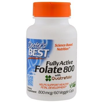 Повністю Активований Фолат 800мкг, Quatrefolic, Doctor's Best, 60 гелевих капсул,  Doctor's Best фото