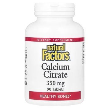 Кальцій цитрат, 350 мг, Calcium Citrate, Natural Factors, 90 таблеток,  Natural Factors фото