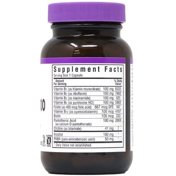 B-Комплекс 100, B-Complex, Bluebonnet Nutrition, 50 вегетарианских капсул,  Bluebonnet Nutrition фото
