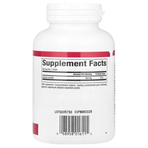 Кальцій цитрат, 350 мг, Calcium Citrate, Natural Factors, 90 таблеток,  Natural Factors фото