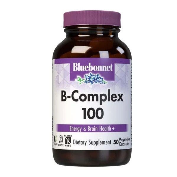 B-Комплекс 100, B-Complex, Bluebonnet Nutrition, 50 вегетарианских капсул,  Bluebonnet Nutrition фото