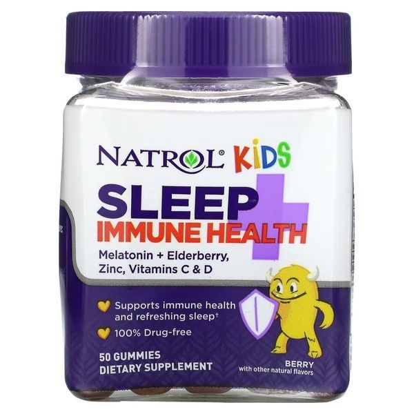 Здоровий сон та імунітет для дітей, смак ягід, Kids, Sleep + Immune Health, Natrol, 50 жувальних цукерок,  Natrol фото