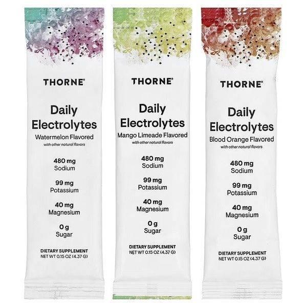 Электролиты, вкус ассорти, Daily Electrolytes, Thorne, 30 стиков,  Thorne фото