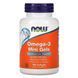 Омега-3, Omega-3 Mini Gels, Now Foods, 180 мягких таблеток,  Now Foods фото 1