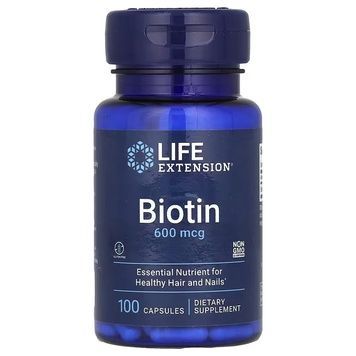 Биотин, 600 мкг, Biotin, Life Extension, 100 капсул,  Life Extension фото