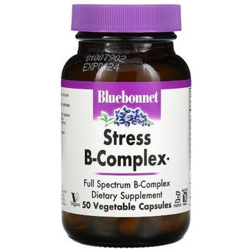 Стрес В-Комплекс, Stress B-Complex, Bluebonnet Nutrition, 50 вегетаріанських капсул,  Bluebonnet Nutrition фото