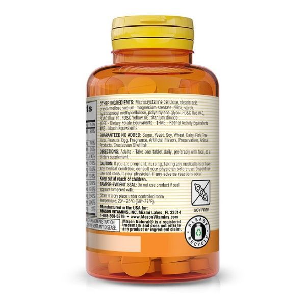 Мультивитамины на каждый день, Daily Multiple Vitamins, Mason Natural, 100 мини таблеток,  Mason Natural фото