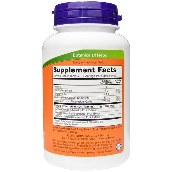 Трифала, Triphala, Now Foods, 500 мг, 120 таблеток,  Now Foods фото