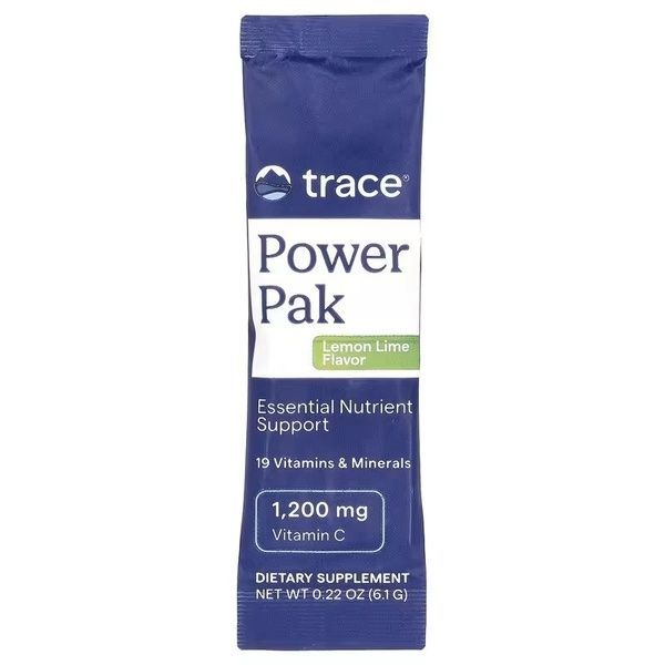 Електроліти, смак лимон-лайм, Electrolyte Stamina PowerPak, Trace, 30 пакетів,  Trace фото