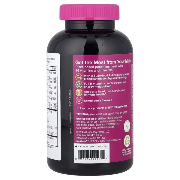 Мультивитамины для женщин 50+, вкус ягод, Alive! Women's 50+ Gummy Multivitamins, Nature's Way, 130 жевательных конфет,  Nature's Way фото