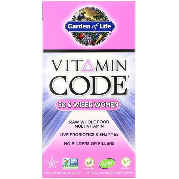 Жіночі Мультівітаміни 50+, Vitamin Code, Garden of Life, 120 вегетаріанських капсул,  Garden of Life фото