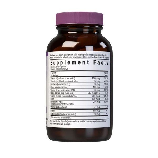 Стресс В-Комплекс, Stress B-Complex, Bluebonnet Nutrition, 50 вегетарианских капсул,  Bluebonnet Nutrition фото