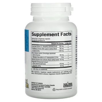 Поддержка при менопаузе, WomenSense, MenoSense, Menopause Formula, Natural Factors, 90 вегетарианских капсул,  Natural Factors фото